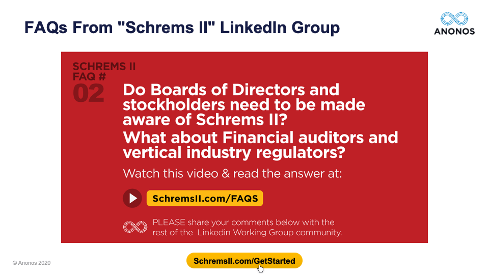 Do Boards of Directors and stockholders need to be made aware of Schrems II?
