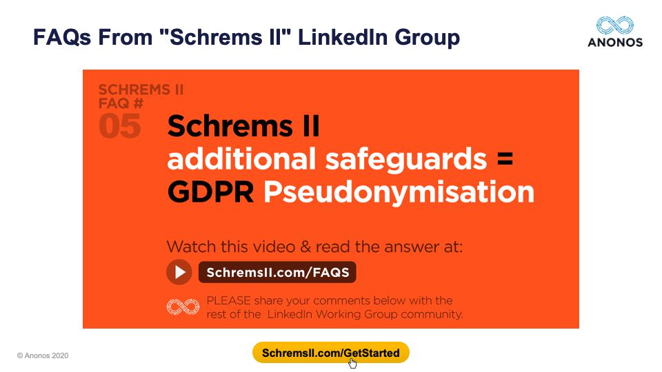 Schrems II additional safeguards = GDPR Pseudonymisation